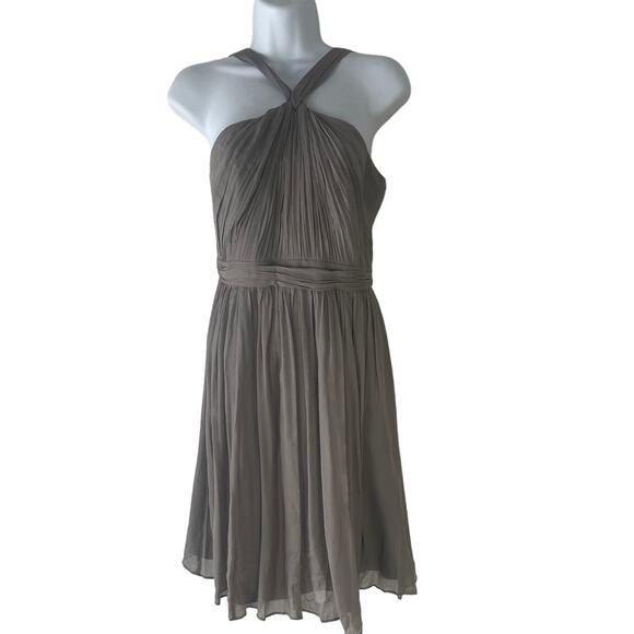 J. Crew Y2k 2 XS Sinclair Chiffon Silk Graphite Formal Dress Fairy HOCO - Picture 1 of 8